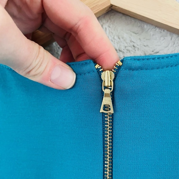 Rebecca Taylor Ponte Fit & Flare Teal Dress - Picture 8 of 13